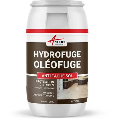 Anti-tache sol - traitement hydrofuge pour le sol - carrelage extérieur / intérieur : terre cuite,travertin , graisse... - 200 L  - ARCANE INDUSTRIES
