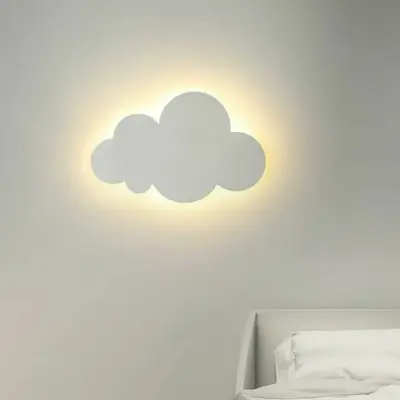 Applique Murale Moderne pour Intérieur - Abat-jour en Acrylique avec LED Intégrées - Idéale pour Chambre d'Enfant - Blanc