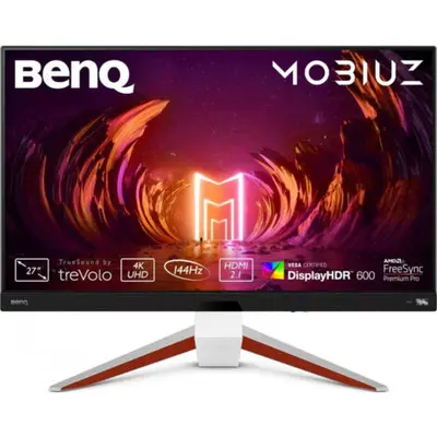 BenQ MOBIUZ EX2710U Écran 4K Gaming (27 Pouces, IPS, 144 Hz, 1ms, HDR 600, HDMI 2.1, 48 Gbps bande passante complète, VRR compatible pour PS5, télécommande) (9H.LKTLA.TBE)