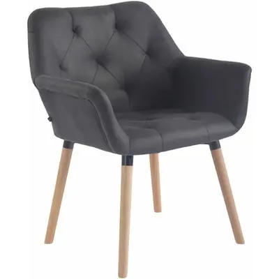 Chaise écologique en écho chaise en cuir salon 4 pattes en bois rembourré dans les couleurs Couleur : Noir