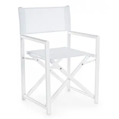 Chaise pliante blanche pour jardin et maison - 48 x 56 x 86h