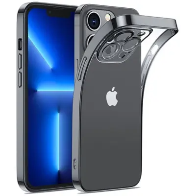 Coque pour iPhone 14 Pro avec cadre métallique 14Q Case noir