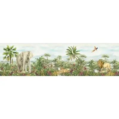Frise de papier peint adhésive animaux de la jungle - 13.8 x 500 cm de Sanders & Sanders