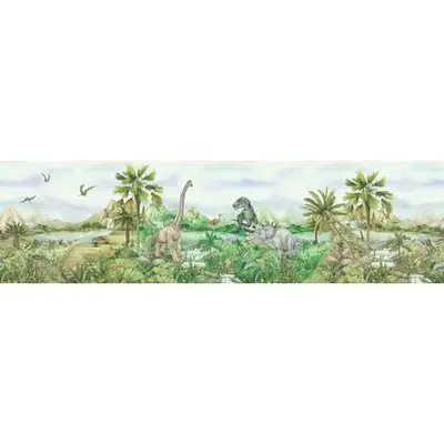 Frise de papier peint adhésive dinosaures - 9.7 x 500 cm de Sanders & Sanders