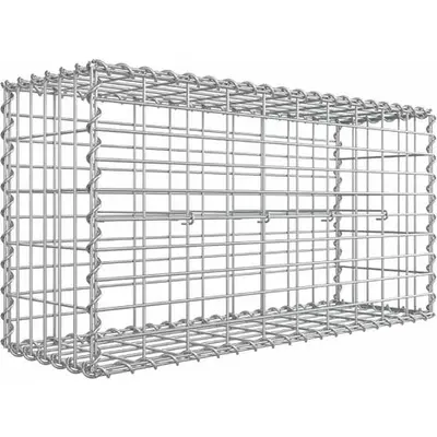 Gabion pour Pierre SONGMICS GGB153 - Argent - 100 x 50 x 30cm - Clôture gabion - Cage en métal - Panier à Pierre - Décoration de Jardin