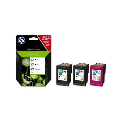 Hewlett Packard HP 301 - Original - Encre à pigments - Noir - Cyan - Magenta - Jaune - HP - HP DeskJet 1000/1010/1050/1510/2050/2510/2540/3000/3050/3055 - HP ENVY 4500/5530 - HP OfficeJet... - 3 pièce