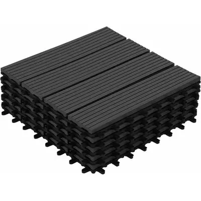 Lot de 5 dalles de terrasse WODHY clipsables bois composite noire