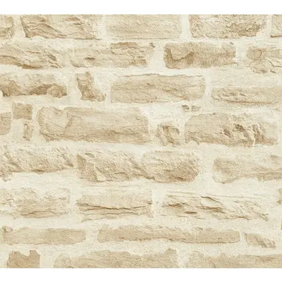 Papier peint aspect pierre carrelage Profhome 355802 papier peint intissé lisse à l'aspect de pierre mat beige blanc-crème 5,33 m2