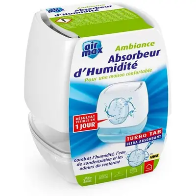 UHU Air Max ambiance - Absorbeur d'humidité très rapide et efficace, blanc, un absorbeur de  100g et 1 recharge tab très puissante incluse