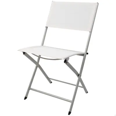 Chaise de jardin pliante blanche en tissu renforcé Aktive