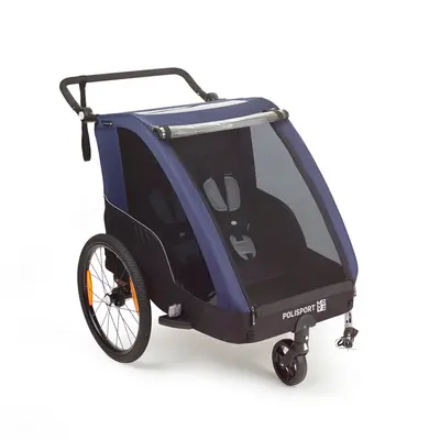 Remorque pour vélo et poussette pour enfants et cargaison Bleu