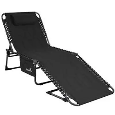 Chaise longue Torget - Transat - Bain de soleil 190x60x30 cm - 150 kg - Pliable