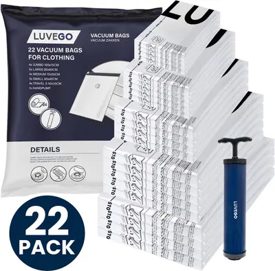 Sacs pour aspirateur Luvego - 22 pièces avec pompe à main