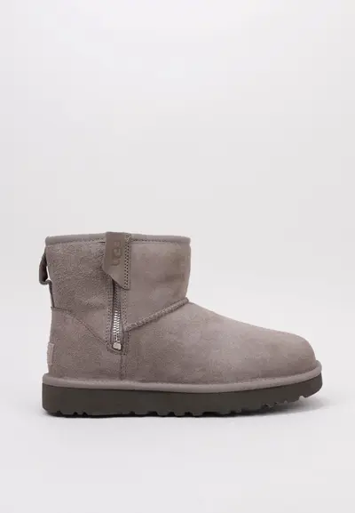 Botas Esquimales Botas Esquimales Mujer UGG Classic Mini Bailey Zip  gris