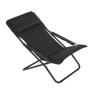 Bain de soleil matelassé pliant - TRANSABED - Noir - Lafuma Mobilier