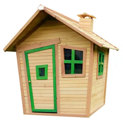 AXI Alice, Maison Enfant Vert/Marron en Bois FSC, Cabane en bois, fenêtres