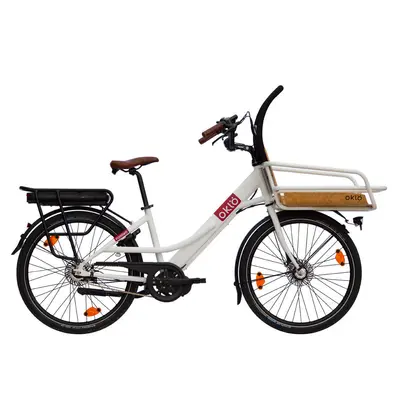 Vélo cargo compact électrique - Familéö 7 vitesses Blanc