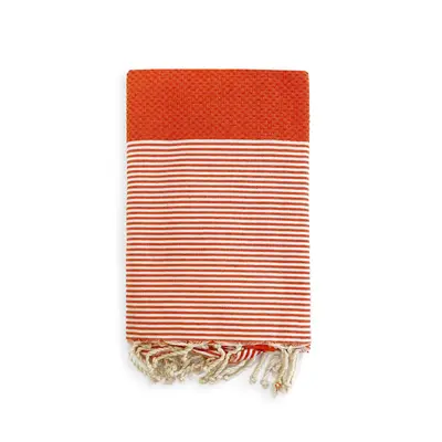 Fouta traditionnelle Mikanda Orange 100x200 190g/m²