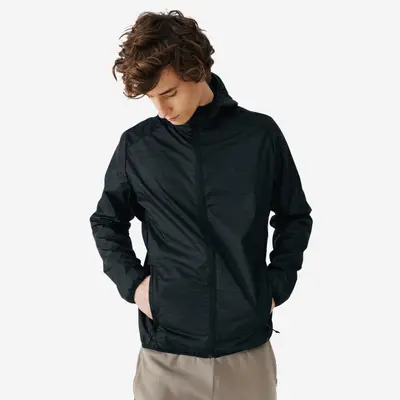 Veste imperméable de running Homme - KIPRUN Run 100 Noir