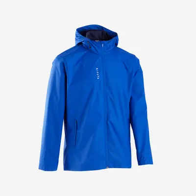 Veste de football imperméable T100 adulte Bleu