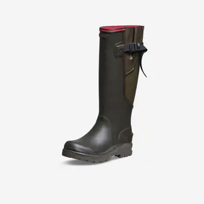 BOTTES FEMME CHASSE RESISTANTES CAOUTCHOUC 520 MARRON