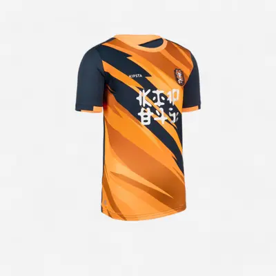 Maillot de Football enfant KIDS TIGRE manches courtes Orange et Bleu