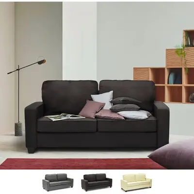 Canapé 2 places en tissu pour salon et salle à manger design Rubino  Couleur: Noir