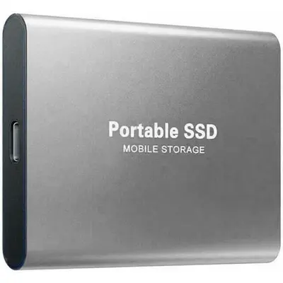 Disque dur externe 2 To Disque dur externe portable USB 3.1 Type-C haute vitesse de 2000 Go compatible avec PC, ordinateur portable, ordinateur de bureau et Mac (2 tb-argent-rr)
