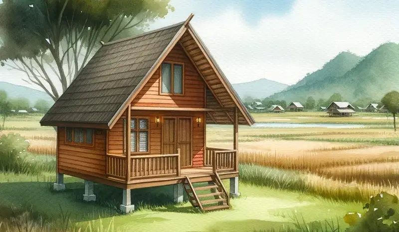 Chalet en planche de bois